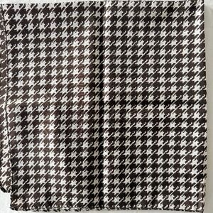 VINTAGE RAY STRAUSS Scarf Houndstooth Square Brown White Poly 21"